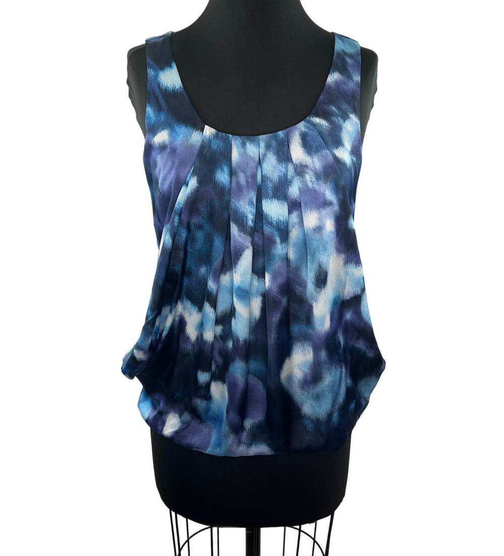 H&M Women's Modern Pleated Like Classic Dressy Top Blue Size 8 M Medium